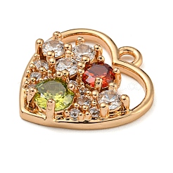 Латунные микропаве прозрачные подвески с фианитом&nbsp;ZIRC-U003-01G-02