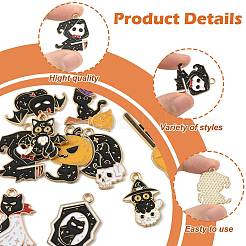 10шт 10 стиля хэллоуин подвески из сплава эмали&nbsp;ENAM-FS0003-83