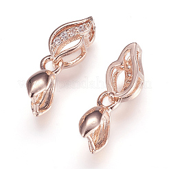 Langlebige plattierte Messing micro pave Zirkonia Eistüte Prise Kautionen&nbsp;X-ZIRC-F063-03RG