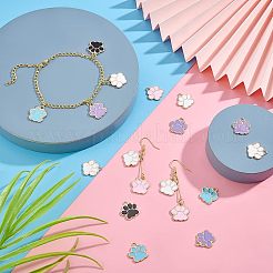 80шт 5 цвета сплава эмалевые подвески&nbsp;ENAM-FH0001-35