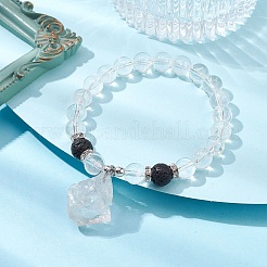 Braccialetti in rilievo di cristallo di stirata quarzo naturale&nbsp;BJEW-JB10070-05