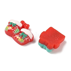 Campanelli e calze e scatola regalo tema natalizio cabochon in resina opaca&nbsp;RESI-B037-05