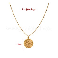 Collane con ciondolo a moneta yoga in acciaio inossidabile 304 per donna&nbsp;WG93E5C-01