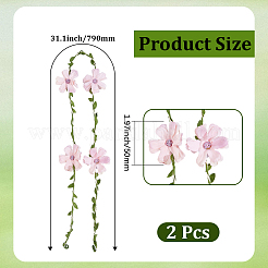Brazaletes de poliéster con flores y alambre de hierro para la parte superior del brazo para mujer&nbsp;AJEW-GF0014-08A