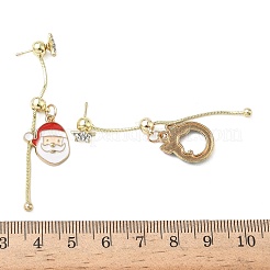 Рождественские серьги-гвоздики с эмалью из алюминиевого сплава для женщин&nbsp;LS-EJEW-F399-05A-G