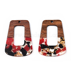 Pendentifs en résine transparente et bois de noyer&nbsp;RESI-TAC0017-72-A06