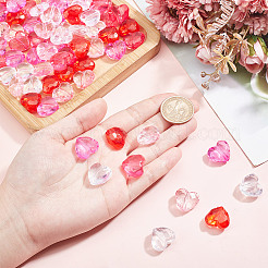 100шт 5 цвета прозрачные акриловые бусины&nbsp;TACR-HY0001-06