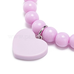 Set di braccialetti elasticizzati con perline rotonde in acrilico color caramella 6 pz&nbsp;BJEW-JB08984