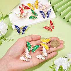 12 шт. 6-х цветные эмалевые булавки в форме бабочек&nbsp;JEWB-TA0001-24