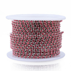 Chaînes strass en laiton plaqué argent&nbsp;CHC-N020-12A-01