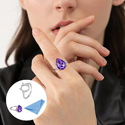 1 шт регулируемое кольцо из 925 компонентов из стерлингового серебра с кубическим цирконием&nbsp;STER-UN0001-52