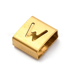 Placcatura ionica (ip) 304 acciaio inossidabile quadrato charms scorrevoli&nbsp;STAS-L132-05W-G