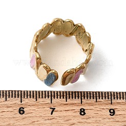 Offene Manschettenringe aus Emaille-Edelstahl 304&nbsp;RJEW-L335-03A-G