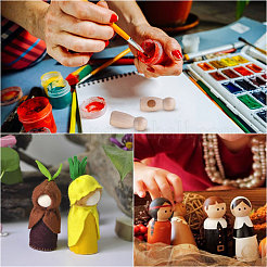 Незаконченные деревянные куклы-колышки демонстрируют украшения&nbsp;DJEW-WH0001-56A