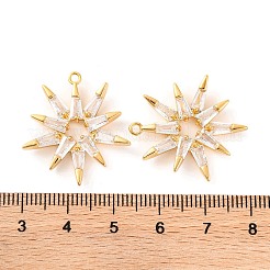 Латунные микропаве прозрачные подвески с фианитом&nbsp;KK-U017-10A-G