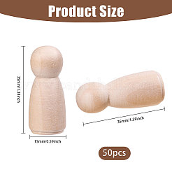 Незаконченные деревянные куклы-колышки демонстрируют украшения&nbsp;DJEW-WH0001-56A