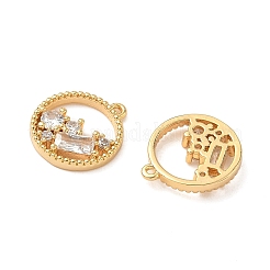 Латунные микропаве прозрачные кубические циркониевые подвески&nbsp;KK-B160-26G