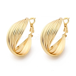 Pendientes de aro con giro de latón&nbsp;EJEW-R025-30G