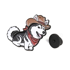 Cowboy-Anstecknadeln mit sibirischem Husky-Motiv aus Emaille&nbsp;JEWB-G046-06A
