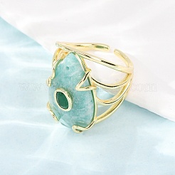 Bagues de manchette en amazonite naturelle&nbsp;GG-CBA5FCC-03G-08