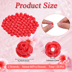 2 нити синтетических коралловых резных бусин нити&nbsp;CORA-PA0001-01