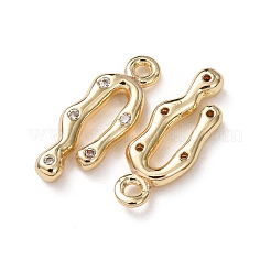 Latón micro pavimenta claro cubic zirconia encantos&nbsp;KK-C253-09G