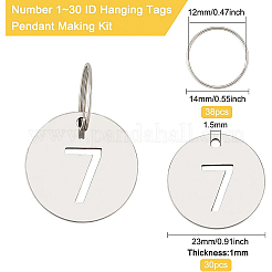 Bricolage numéro 1~30 id étiquettes suspendues pendentif faisant kit pour bagages maison médaillons&nbsp;DIY-BC0006-18