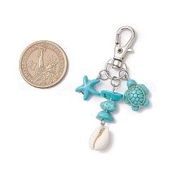 Синтетическая бирюзовая морская звезда черепаха подвеска украшения&nbsp;HJEW-JM03647