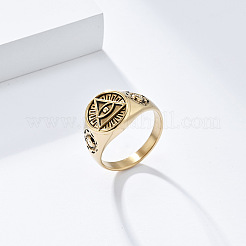Fingerringe aus Edelstahl 304 mit Horus-Auge-Muster für Herren&nbsp;FS-WG74E72-10
