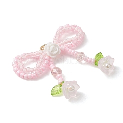 Подвески в виде бантиков и цветов из стеклянного бисера&nbsp;PALLOY-MZ01220-01