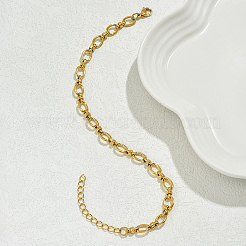 Браслеты на ногу из нержавеющей стали 201 с овальными кольцами для женщин и мужчин&nbsp;RL5795-1