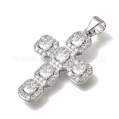 Pendenti in zirconi cubici trasparenti in micro pavè di ottone&nbsp;CU-CBA9883-05A-P