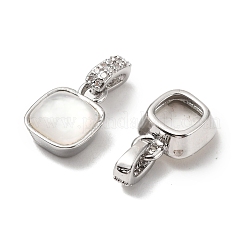 Латунный микропаве из кубических цирконий с натуральными подвесками-ракушками&nbsp;KK-G533-15P