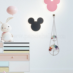 Плоская круглая подвеска с деревом жизни из смешанных камней&nbsp;HJEW-AB00162