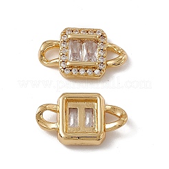 Ciondoli per connettori in zirconia cubica trasparenti in ottone placcato a cremagliera&nbsp;KK-C007-36G