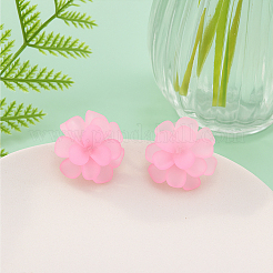 3 пара двухцветных акриловых сережек-гвоздиков с цветочным узором&nbsp;EJEW-GO0003-16