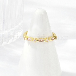 Латунные микро проложить манжеты кольца кубического циркония&nbsp;RJEW-S400-13G