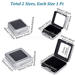 2 Stück 2 Stile Edelstahl-Präsentationsboxen für lose Diamanten und Edelsteine&nbsp;CON-GA0001-24MP
