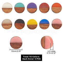 Cabochons en bois de résine et de noyer&nbsp;RESI-PH0001-19