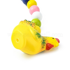 Пластиковые подвески с изображением петуха на пасху&nbsp;HJEW-TAC0013-14C