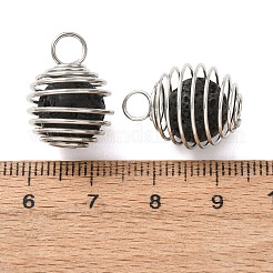 Anhänger aus natürlichem Lavagestein in spiralförmiger Eisenkonstruktion&nbsp;PALLOY-JF05552