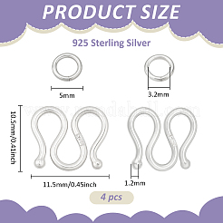 925 sterling fermoirs en argent s-crochet&nbsp;STER-BC0004-04C