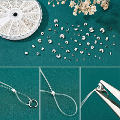 Набор из латунных и железных бусин-обжимок и крышек для бусин-обжимок&nbsp;KK-PH0003-99