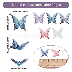 100 pz 5 colori perline acriliche&nbsp;TACR-SP0001-44