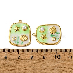 Подвески из нержавеющей стали 304 с эмалью&nbsp;STAS-L299-18G-02