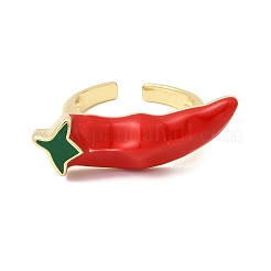 Offene Manschettenringe aus Messing und Emaille für Damen&nbsp;RJEW-K264-14G