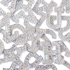 Патчи со стразами из смолы алфавита&nbsp;DIY-TAC0005-45D