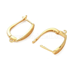 Латунные серьги-кольца из прозрачного кубического циркония&nbsp;KK-H532-16G