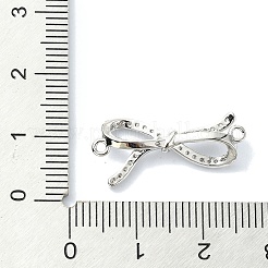 Покрытие стойки латунь паве прозрачные звенья бантом из кубического циркония&nbsp;KK-M282-30P