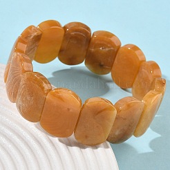 Bracelets extensibles en perles de jade topaze naturelle pour femmes et hommes&nbsp;BJEW-I323-02B
